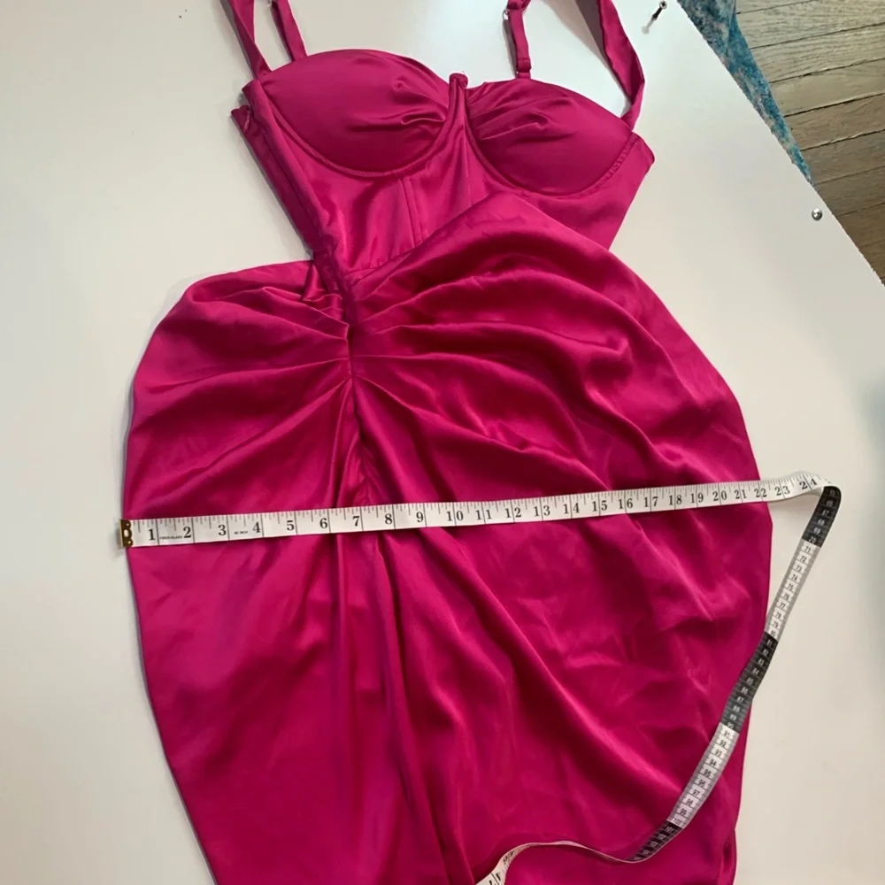 Fashion Nova woman’s with love Magenta Satin Dress size S NWT